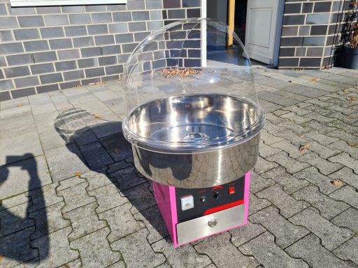 Zuckerwattemaschine mit Topf und Spuckschutz